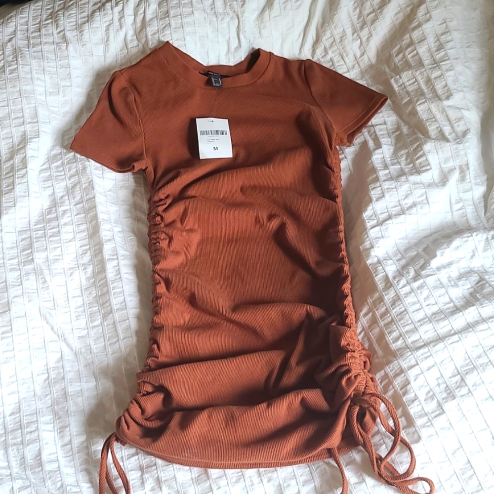 NWT Forever 21 Knit Rouched T-Shirt Dress